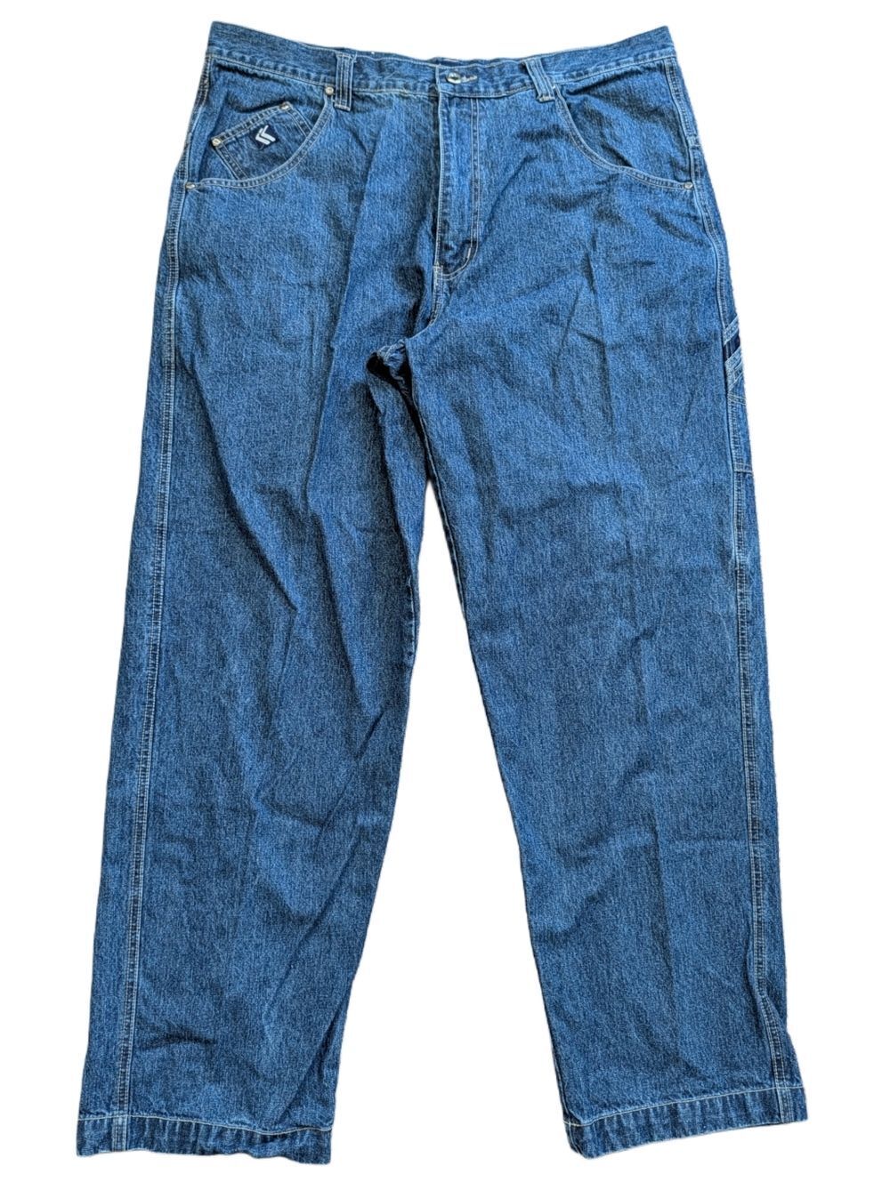 Karl Kani Mens Medium Wash Blue Straight Leg Denim Jeans Size 38x34